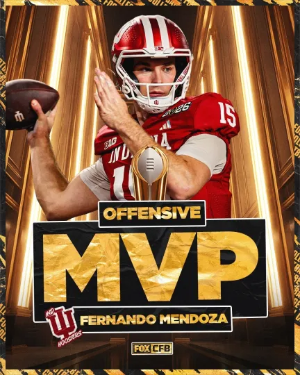 Discover FRD Mendoza Indiana Hoosiers 2025-26 National Championship Offensive Poster