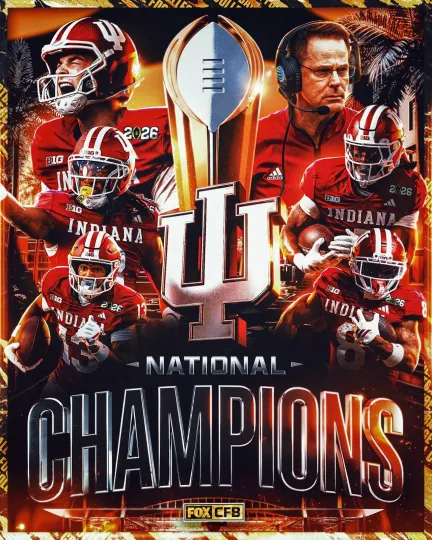 Discover Indiana Hoosiers 2025-26 CFP National Champions Poster