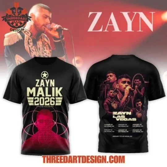 Discover Zayn Malik 2026 Las Vegas T-Shirt Unisex All Sizes