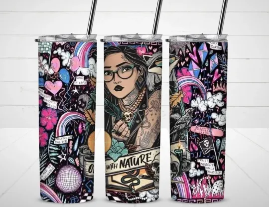 Pocahontas Tumbler with Lid and Straw, Gift for Friends