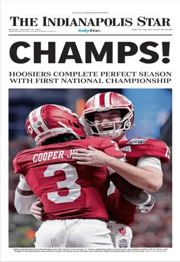 Discover Indiana Hoosiers CFP National Champions Vertical Poster