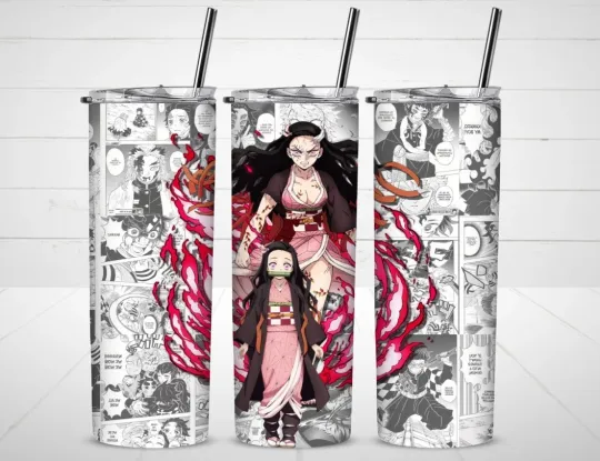 Discover Demon Neko Anime Tumbler with Lid and Straw, Gift for Friends