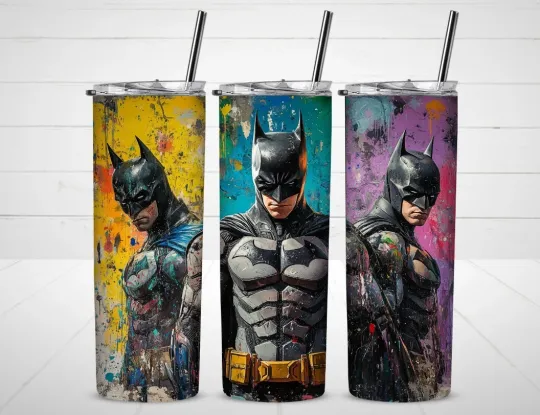 Batman Tumbler with Lid and Straw, Gift for Friends