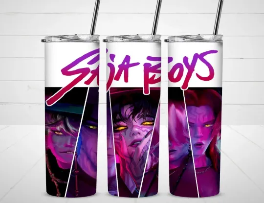 Discover KPop Demon Hunters Demon Saja Boys Tumbler with Lid and Straw, Gift for Friends