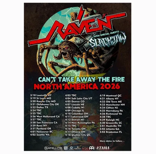 Discover Raven with Special Guests Slackjaw Tour Poster 2026