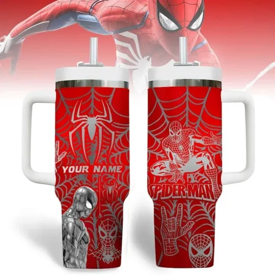 New Custom Spider-Man Engraved Christmas Gift 40oz Tumbler  SO639