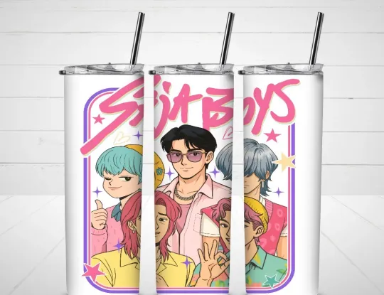 Discover KPop Demon Hunters Saja Boys Tumbler with Lid and Straw, Gift for Friends