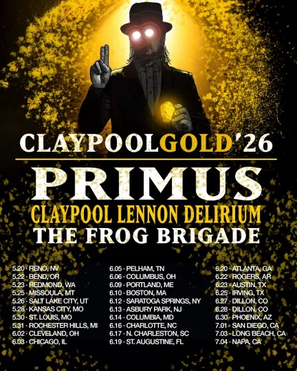 Discover Les Claypool Claypool Gold 2026 Summer Tour poster