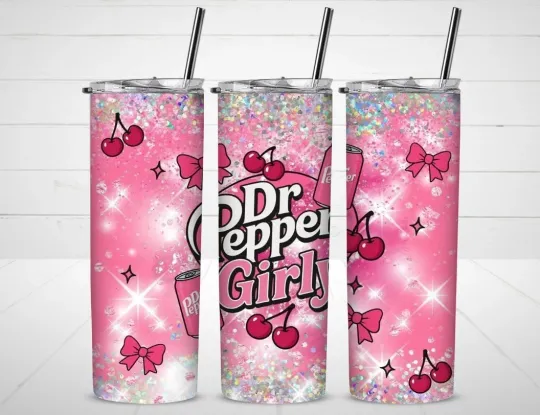 Discover Dr Pepper Girly Lover Tumbler with Lid and Straw, Gift for Friends