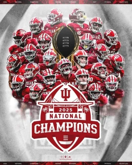 Discover Indiana Hoosiers 2025 National Champions For The First Time Official Poster