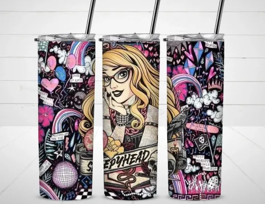 Discover Sleeping Beauty Tumbler with Lid and Straw, Gift for Friends