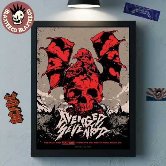 Discover Avenged Sevenfold Bogota Colombia Poster At Movistar Arena On Jan 20 2026
