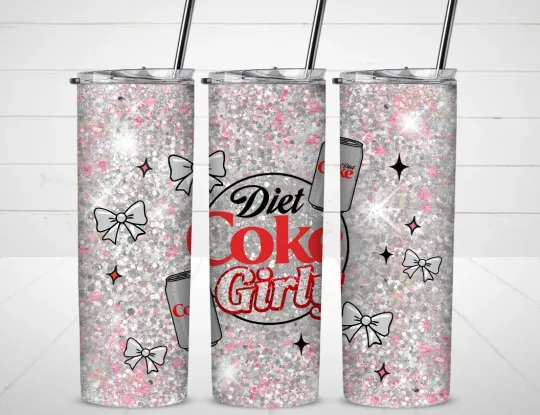 Discover Diet Coke Girly Lover Tumbler with Lid and Straw, Gift for Friends