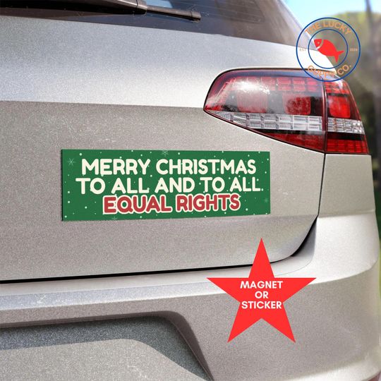 Discover Merry Christmas to All and to All Human Rights Bumper Sticker