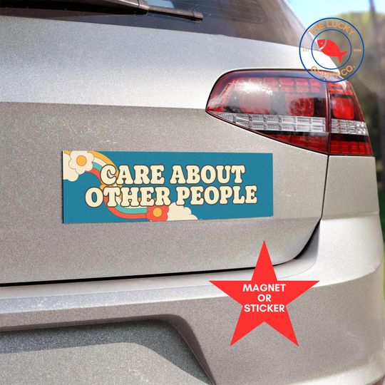 Discover Care About Others Retro Bumper Sticker Practice Radical Empathy Human Rights
