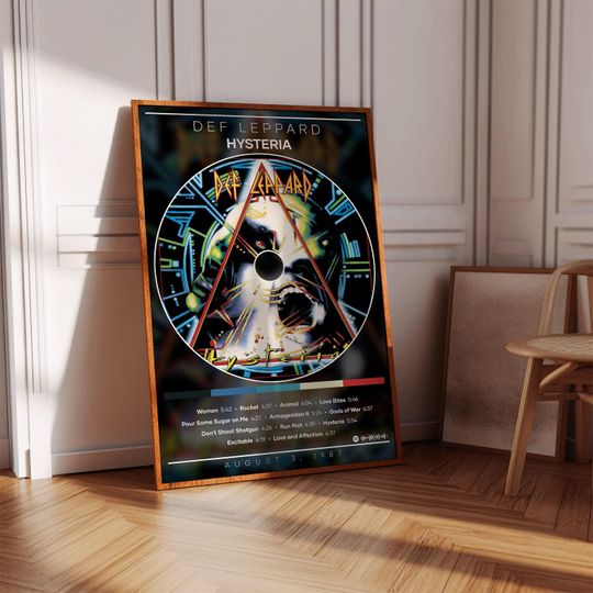 Discover Def Leppard Hysteria Album Poster | Rock Music Wall Art | Vertical Matte Poster | Music Bedroom Decor