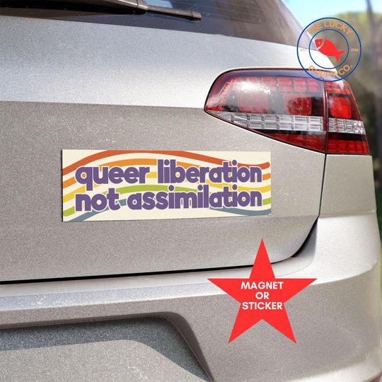 Discover Queer Liberation and Trans Rights Bumper Sticker