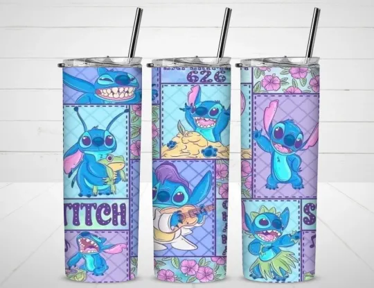 Discover Stitch Tumbler with Lid and Straw, Gift for Friends