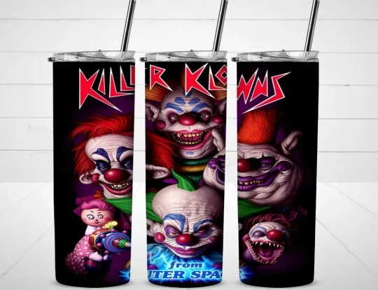 Discover Killer Klowns Tumbler with Lid and Straw, Gift for Friends