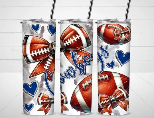 Discover Cowboys Tumbler with Lid and Straw, Gift for Friends