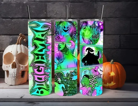 Oogie Boogie Nightmare Before Christmas Tumbler with Lid and Straw, Gift for Friends
