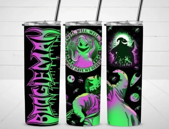 Oogie Boogie Nightmare Before Christmas Tumbler with Lid and Straw, Gift for Friends