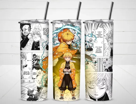 Discover demon zenittsu Anime Tumbler with Lid and Straw, Gift for Friends