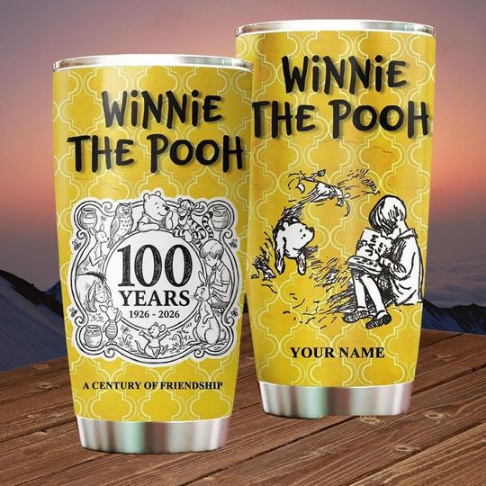 Discover Personalized Winnie the Pooh Tumbler, 100 Years Stainless Steel Tumbler, Custom Tumbler Cup, Winnie Gift