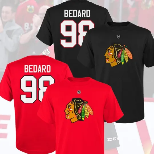 Discover HOT - Chicago Blackhawks Connor Bedard #98 Player Name & Number For Fans