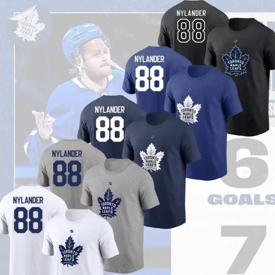 Discover William Nylander #88 Toronto Maple Leafs 2026 Player Name & Number Fan Look