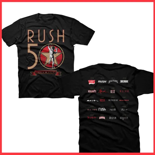Rush R50 Tour 2026 T-Shirt Rush Band Concert Tee Vintage Rock Music Shirt