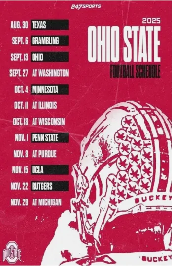 Discover Ohio State 2025 Schedule Poster Buckeyes Football Vertical Poster