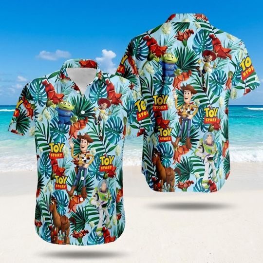 Discover Toy Story Hawaiian Shirt with Woody and Buzz, Disney Vacation Button Shirt