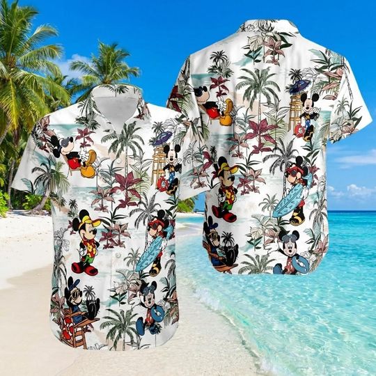 Discover Mickey Hawaii Shirt, Minnie Aloha Shirt, Disney Hawaiian Shirt, Summer Vacation Hawaiian Shirt, Mickey Mouse Hawaiian Shirt