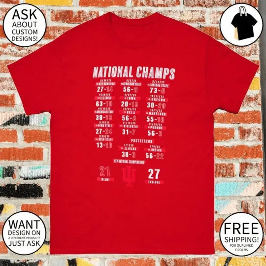 Discover Hoosiers College Football Playoff 2025 National Champions Schedule shirt