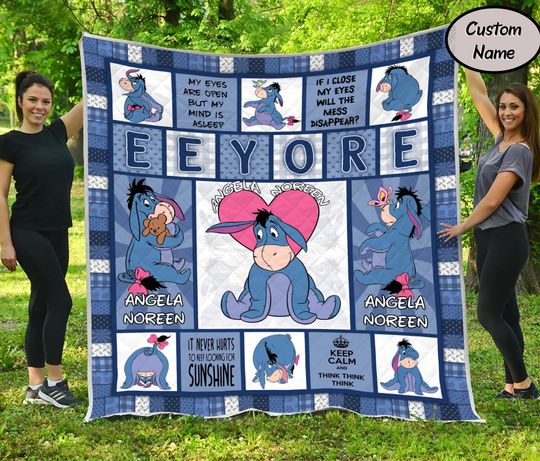 Discover Personalized Eeyore Quilt, Eeyore Fleece Blanket, Disney Winnie the Pooh Blanket, Kids Birthday Gift