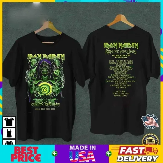 Discover Hot New Apparel 1ron Maiden World Tour 2025-2026  Unisex Tshirt All Size S-5XL