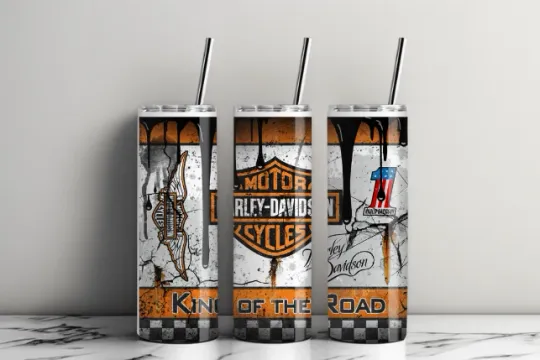 Discover Haarleyy Racing Daviidso'n Skinny 20oz Tumbler W/ Lid & Straw
