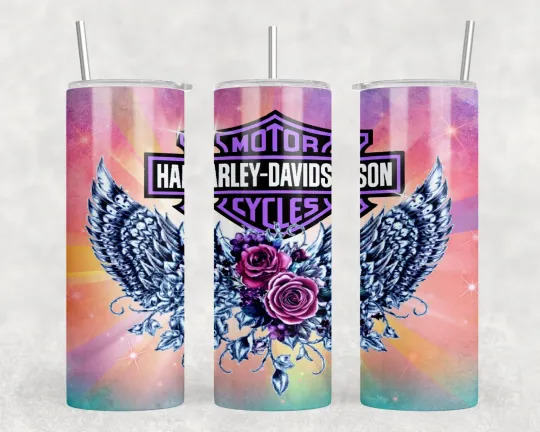 Discover Haarleyy Racing Daviidso'n Rose 20 oz Tumbler&nbsp;with Lid and Straw