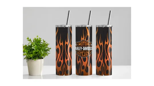 Discover Haarleyy Racing Daviidso'n Skinny 20oz Tumbler W/ Lid & Straw