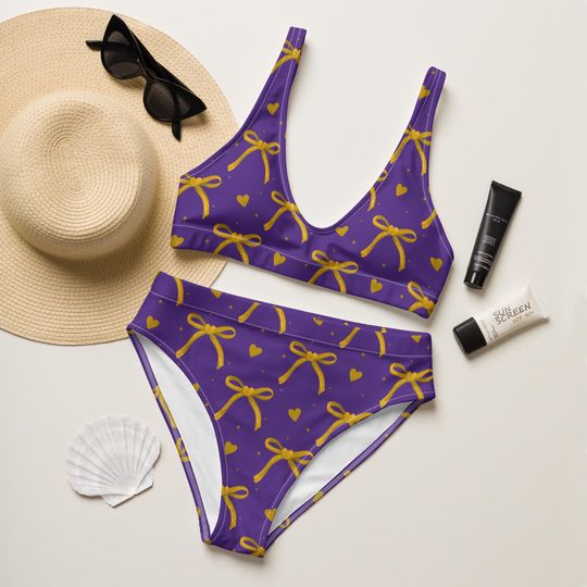Discover Minnesota High Waisted Bikini, Womens Sport Swimwear, Game Day Bikini Set, Minnesota Fan Swimwear