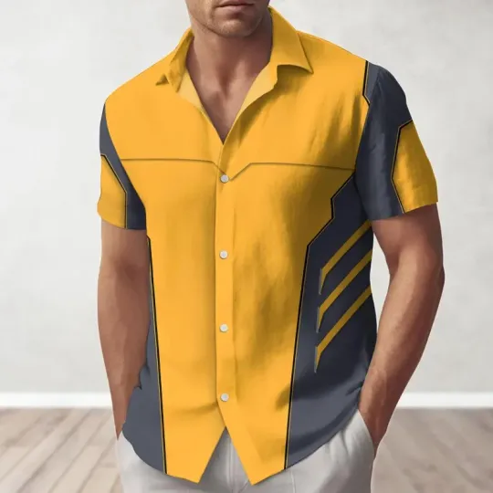 Disney Marvel Deadpool And Wolverine Wolverine Cosplay Halloween Hawaiian Shirt