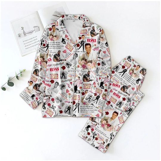 Discover Elvis Presley Long Sleeve Pajamas Set for Adults