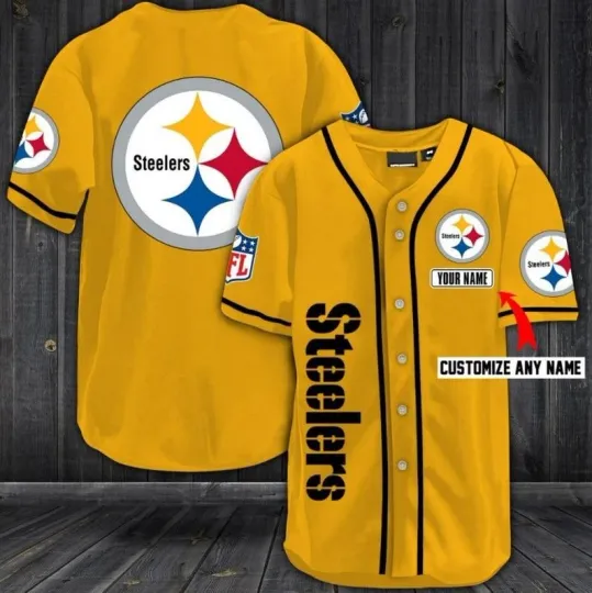 Discover Personalized Unisex/Kid  Pittsburgh Steeler Print Baseball Jersey Shirt Fanmade