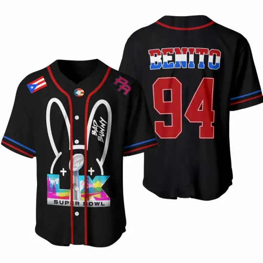 For the Real Fans Benito 94 Jersey, Puerto Rico Pride Bunny Bowl Top Black