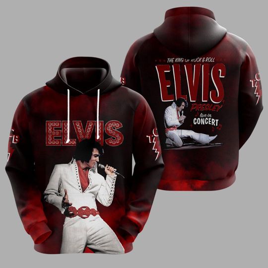 Discover Elvis Presley Unisex 3D Hoodie Rock and Roll Music Sweatshirt