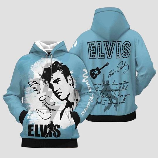 Discover Personalized Elvis King Hoodie, Elvis Presley Unisex 3D Hoodie, Rock and Roll Music Sweatshirt