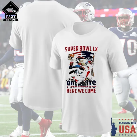 Discover NE Patriots 2026 Division Champions Super Bowl LX T-Shirt Reprint