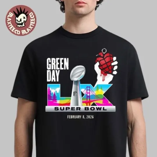 football Super Bowl LX 2026 x Green Day Opening Show Feb 8 T-Shirt