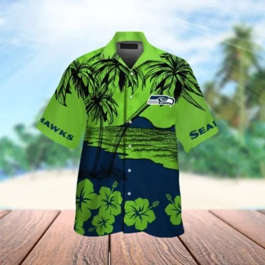 Discover Seattle Football Island Oasis Hawaiian Shirt Size S-5XL